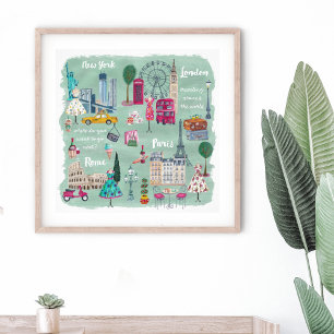 Reisplaats Kunst ter illustratie POSTER