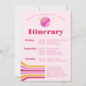 Reisplan voor het laatste disco roze vrijgezellenw kaart (Achterkant)