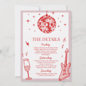 Reisplan voor het laatste disco vrijgezellenweeken kaart (Achterkant)