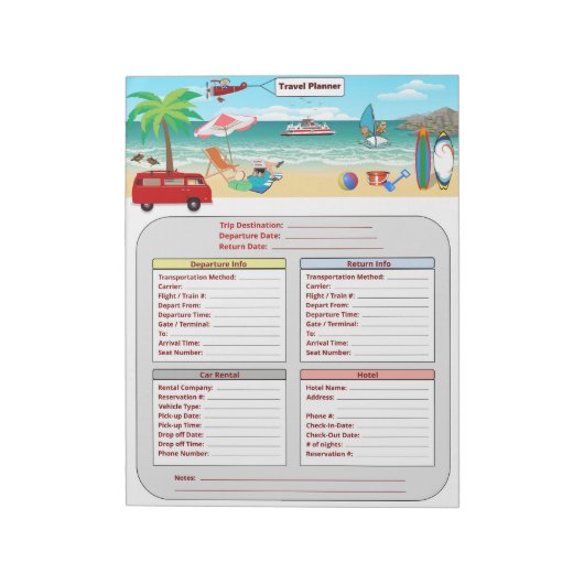 Reisplank Notitieblok (Linkerzijde)