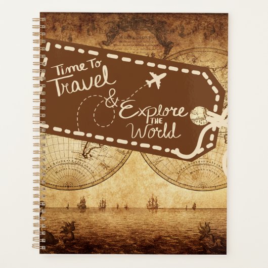 Reisplanner en tijdschrift met  ontwerp planner (Voorkant)