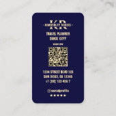 Reisplanner Wereldkaart Modern Midnight Blue Visitekaartje (Achterkant)