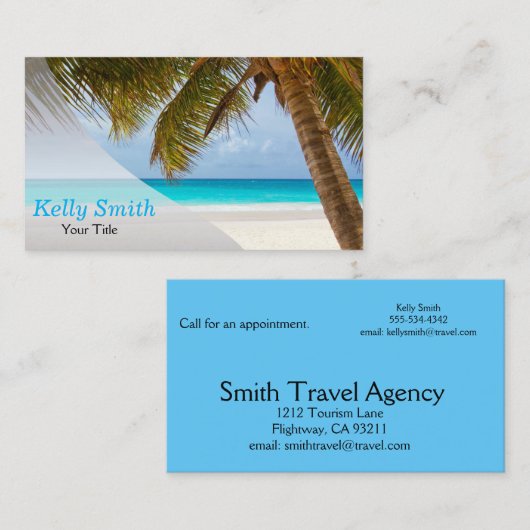 Reisplatenbureau Visitekaartje (Voorkant / Achterkant)