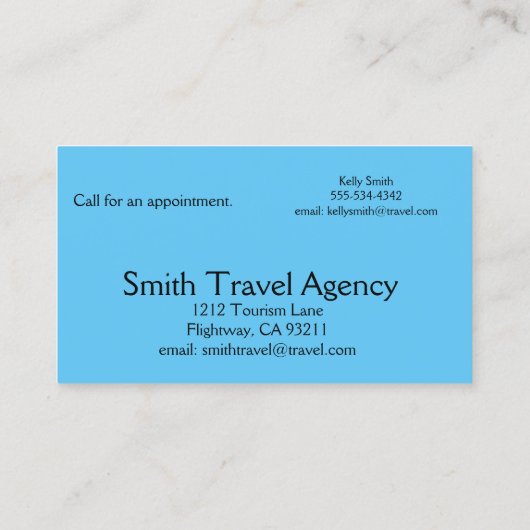 Reisplatenbureau Visitekaartje (Achterkant)