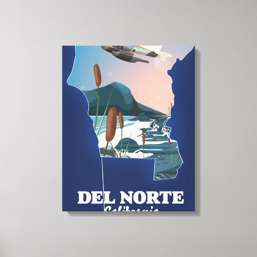 Reisplattegrond Del Norte California Canvas Afdruk (Voorkant)