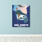 Reisplattegrond Del Norte California Canvas Afdruk (Insitu (Houten vloer))