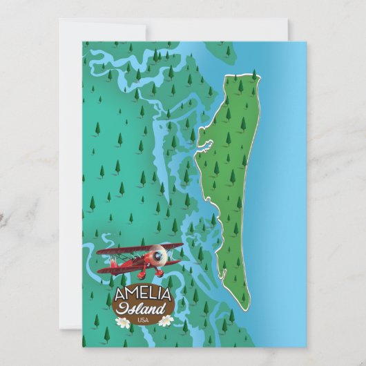 Reisplattegrond van Amelia Island Florida. (Voorkant)