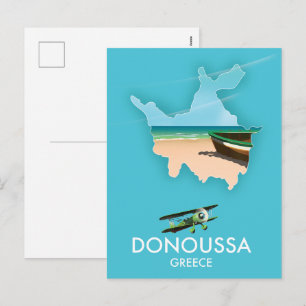 Reisplattegrond van Donoussa Griekenland Feestdagenkaart