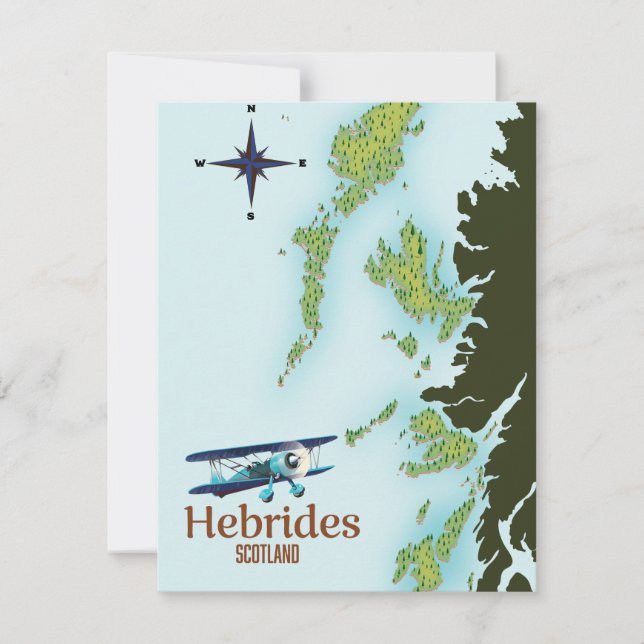 Reisplattegrond van Hebriden Schotland. (Voorkant)