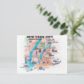 Reisplattegrond van New York City met straatkaart Briefkaart (Staand voorkant)