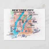 Reisplattegrond van New York City met straatkaart Briefkaart (Voorkant)