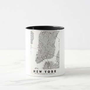 Reisplattegrond van New York City uit het verleden Mok