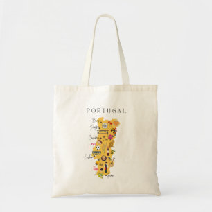 Reisplattegrond van Portugal (dubbelzijdige afdruk Tote Bag