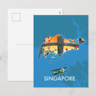Reisplattegrond van Singapore Feestdagenkaart