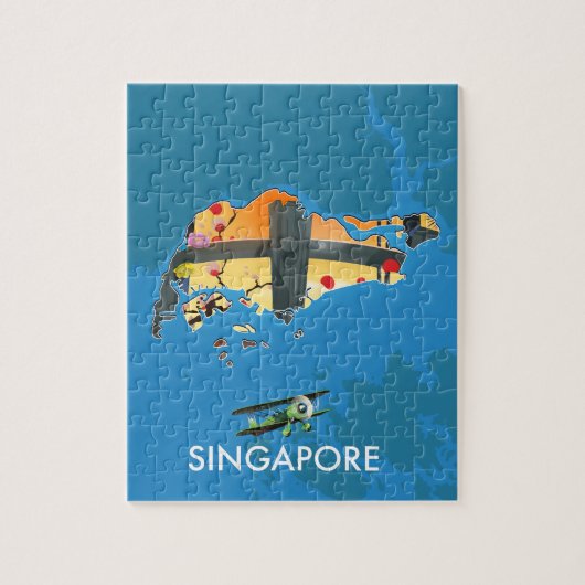 Reisplattegrond van Singapore Legpuzzel (Verticaal)