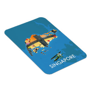 Reisplattegrond van Singapore Magneet