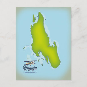 Reisplattegrond van Unguja-eiland Briefkaart