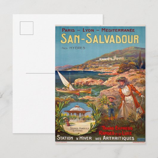  reisposter 1900 San Salvadour Briefkaart (Voorkant / Achterkant)