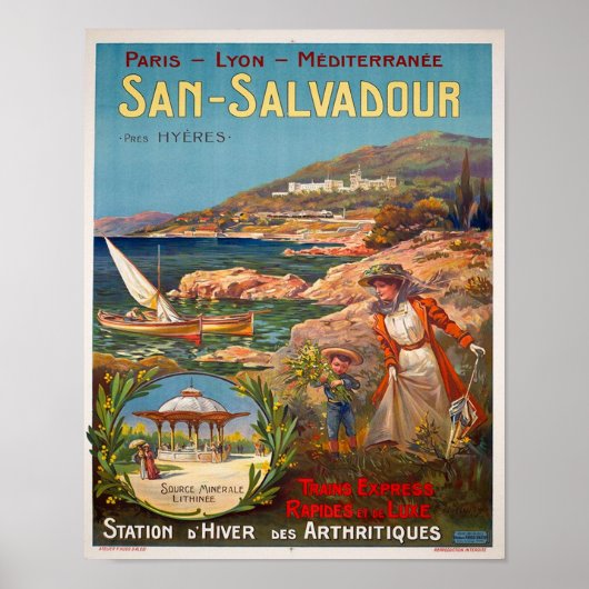  reisposter 1900 San Salvadour Poster (Voorkant)