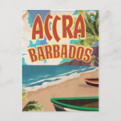 Reisposter Accra Barbados Briefkaart (Voorkant)