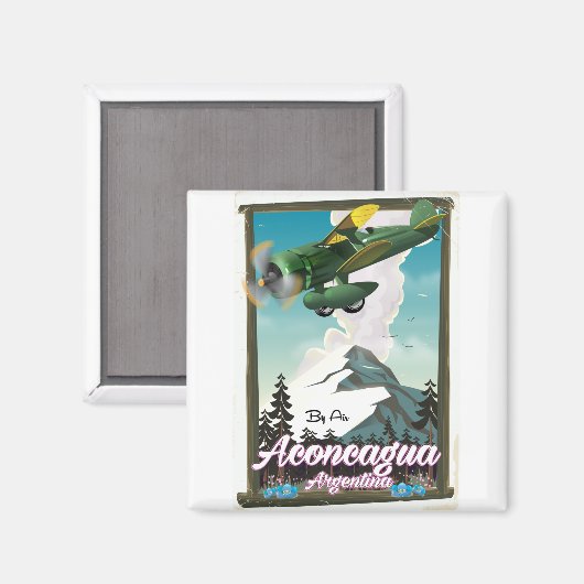 Reisposter Aconcagua Argentina Magneet (Voorkant / Achterkant)