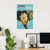 Reisposter Afrika Afrikaanse Kunst BOAC Luchtvaart Poster (Thuiskantoor)