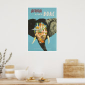 Reisposter Afrika Afrikaanse Kunst BOAC Luchtvaart Poster (Keuken)