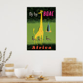 Reisposter Afrika Afrikaanse Kunst BOAC Print (Keuken)