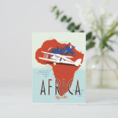 Reisposter Afrika Per Vliegtuig Briefkaart (Staand voorkant)