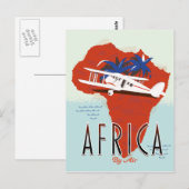 Reisposter Afrika Per Vliegtuig Briefkaart (Voorkant / Achterkant)