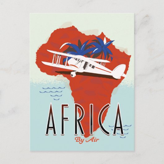 Reisposter Afrika Per Vliegtuig Briefkaart (Voorkant)