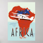Reisposter Afrika Per Vliegtuig Poster (Voorkant)