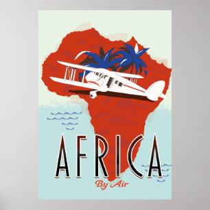Reisposter Afrika Per Vliegtuig Poster