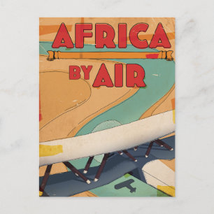 Reisposter Afrika Per Vliegtuig Uitnodiging Briefkaart
