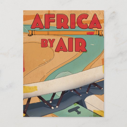 Reisposter Afrika Per Vliegtuig Uitnodiging Briefkaart (Voorkant)