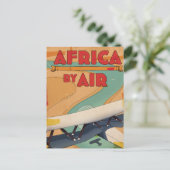 Reisposter Afrika Per Vliegtuig Uitnodiging Briefkaart (Staand voorkant)
