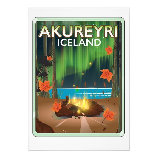 Reisposter Akureyri IJsland Foto Afdruk (Voorkant)