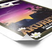 Reisposter Akureyri IJsland Foto Afdruk (Hoek)