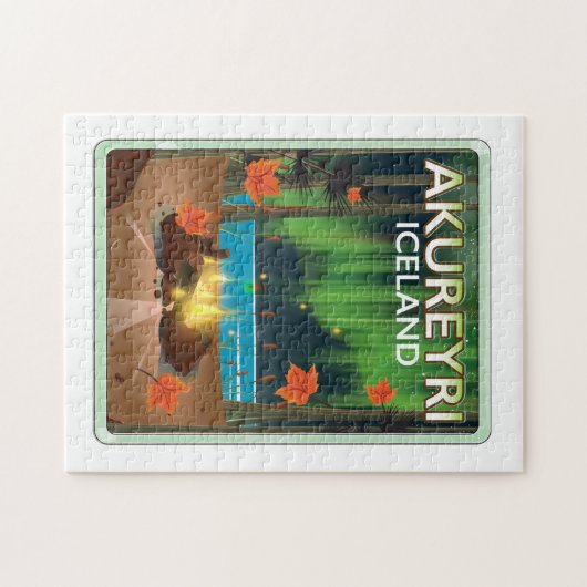 Reisposter Akureyri IJsland Legpuzzel (Horizontaal)