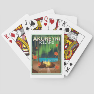 Reisposter Akureyri IJsland Pokerkaarten