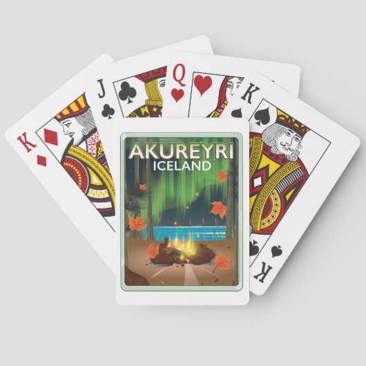 Reisposter Akureyri IJsland Pokerkaarten (Achterkant)