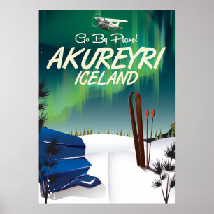Reisposter Akureyri IJsland Poster