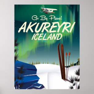Reisposter Akureyri IJsland Poster