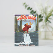 Reisposter Alberta Canada cartoon Briefkaart (Staand voorkant)