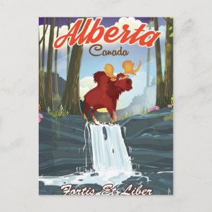 Reisposter Alberta Canada cartoon Briefkaart