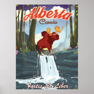 Reisposter Alberta Canada cartoon Poster