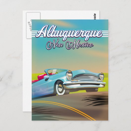 Reisposter Albuquerque New Mexico Briefkaart (Voorkant / Achterkant)