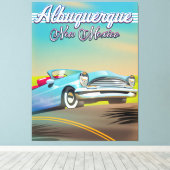 Reisposter Albuquerque New Mexico. Canvas Afdruk (Insitu (Houten vloer))
