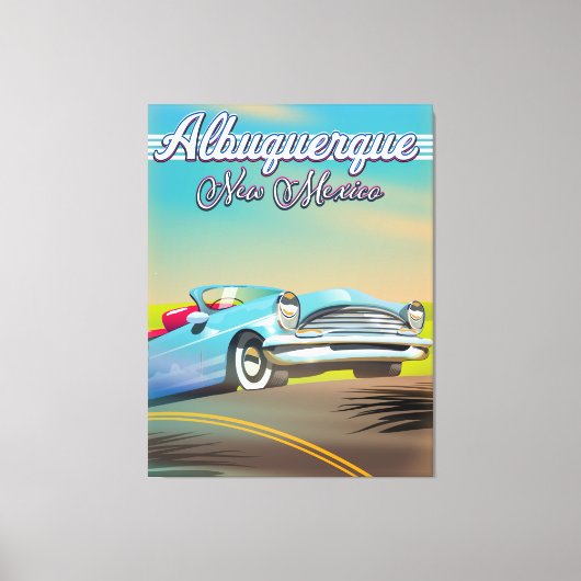 Reisposter Albuquerque New Mexico. Canvas Afdruk (Voorkant)
