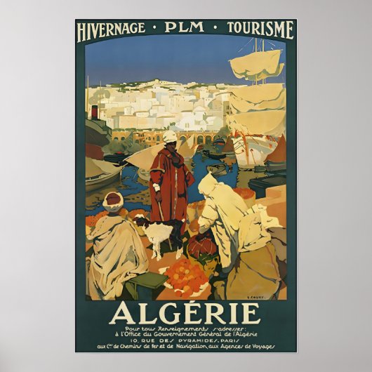 Reisposter Algerije Afrika Kunst Afrikaanse Print  (Voorkant)